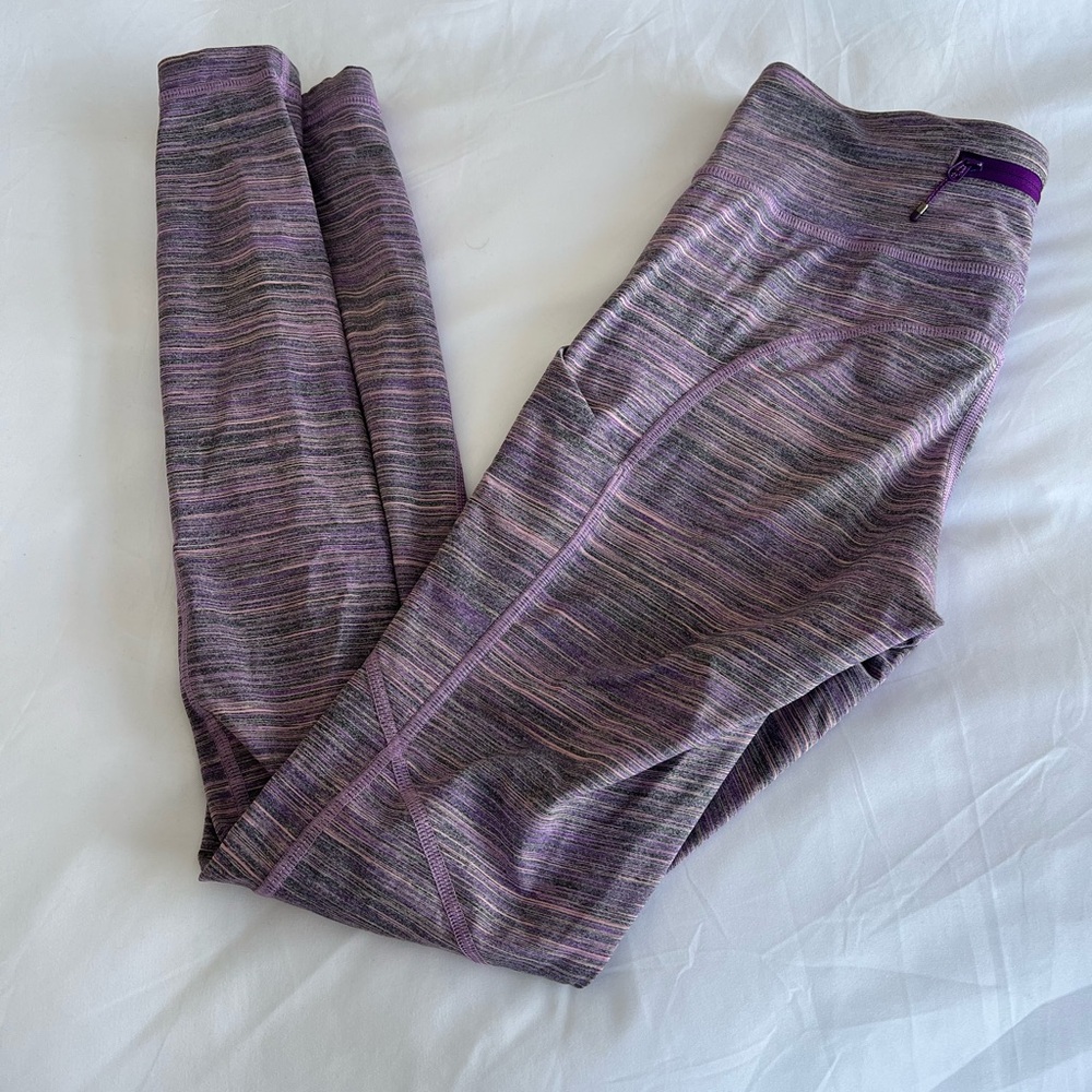 Lululemon Purple Striped Leggings